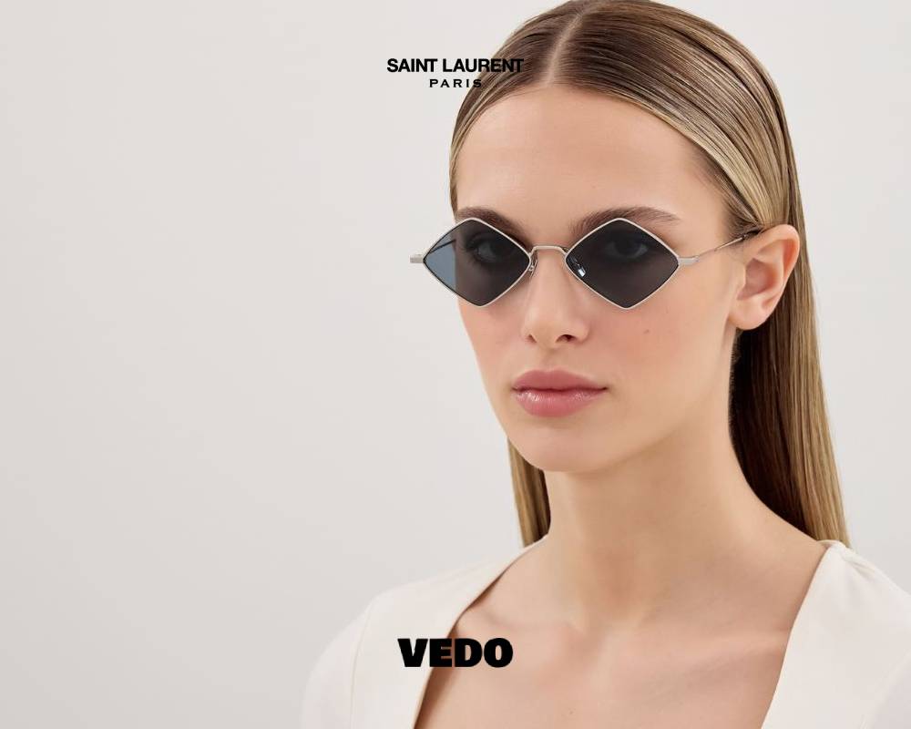 YSL Saint Laurent SL 302 LISA metal Sunglasses silver blue