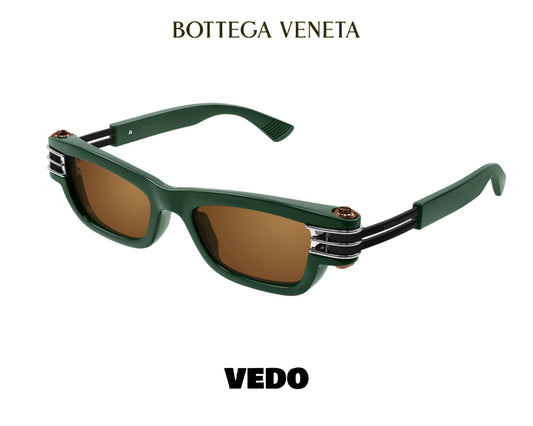 Narrow rectangular bold design BOTTEGA VENETA BV1308 sunglasses vedosunglasses green