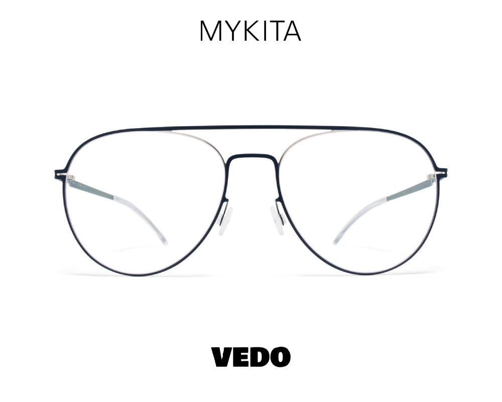 Aviator design eyeglasses MYKITA black & silverpink fluo