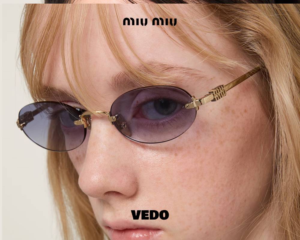 glasant Miu Miu SMU A54 Oval Metal Sunglasses gold light blue azure