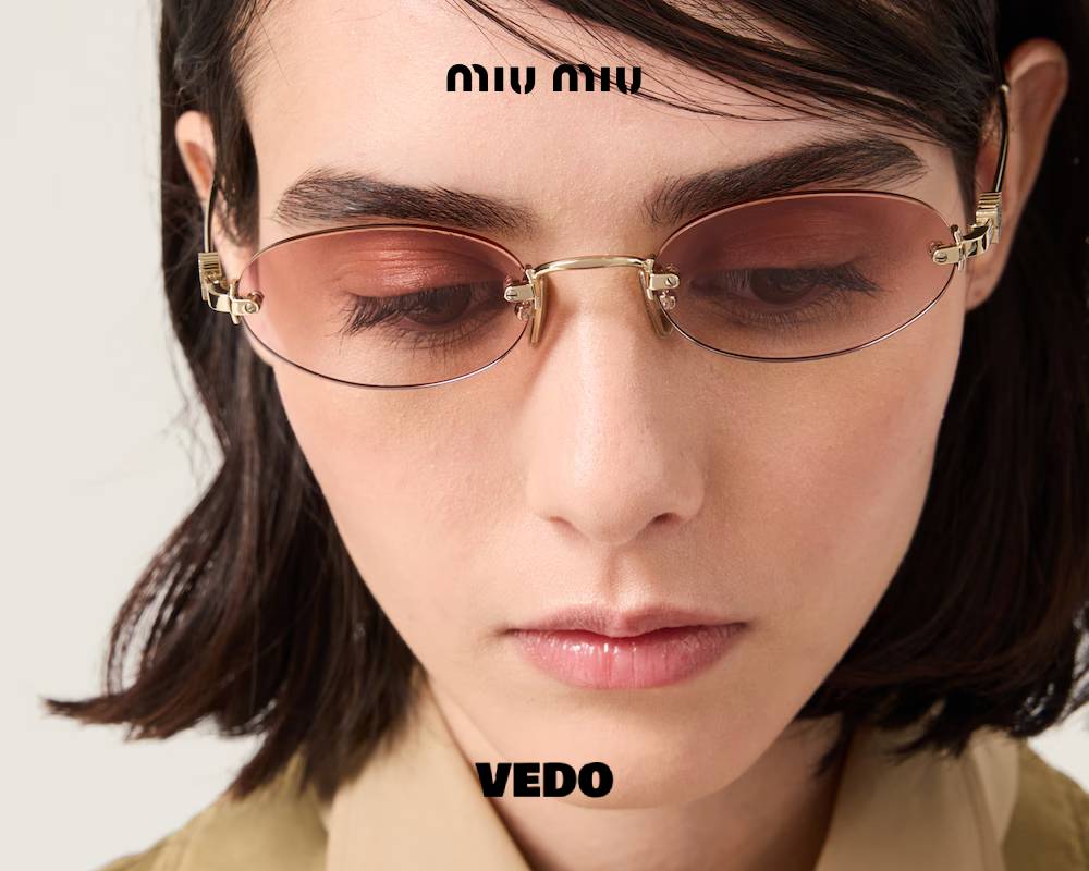 glasant Miu Miu SMU A54 Oval Metal Sunglasses gold light pink