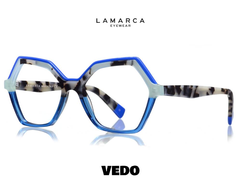 Hexagonal new eyeglasses LAMARCA Mosaico 147 vedosunglasses blue