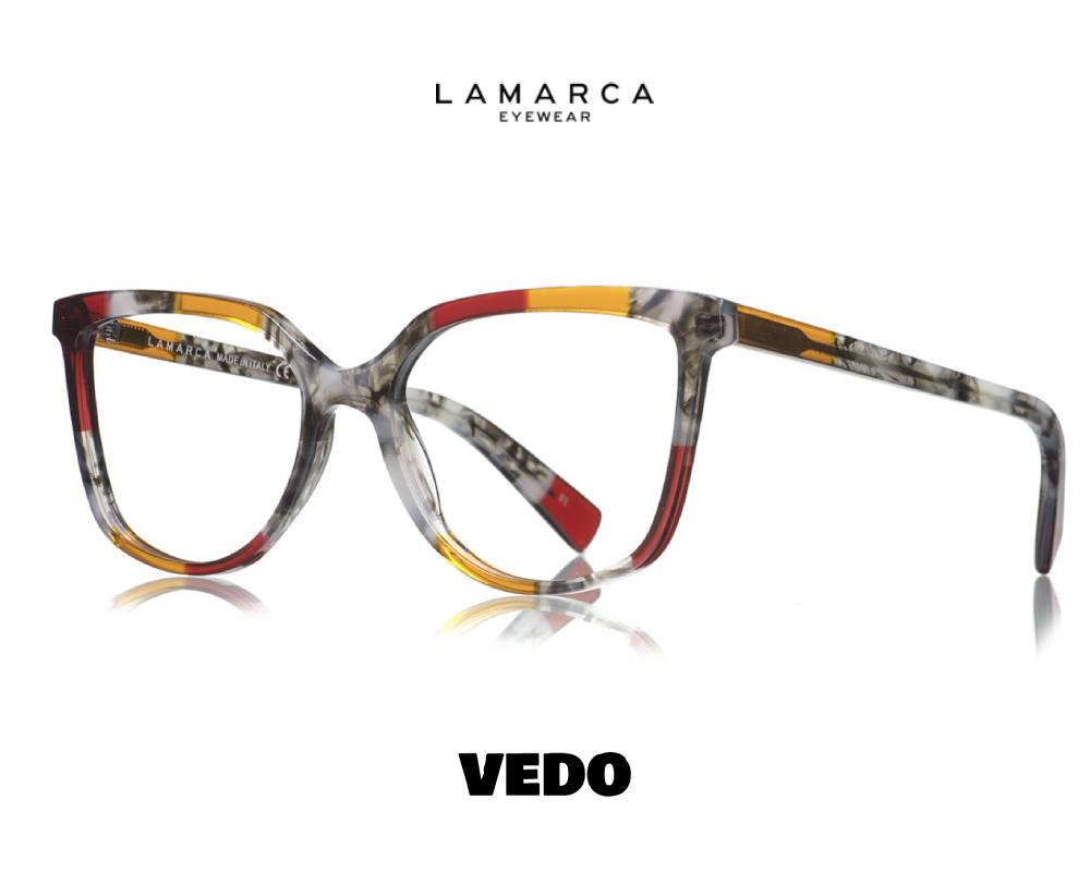 LAMARCA Mosaico 154 cateye eyeglasses vedosunglasses red brown
