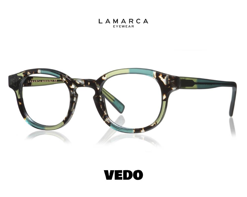 Round square man eyeglasses LAMARCA Mosaico 48 vedosunglasses green