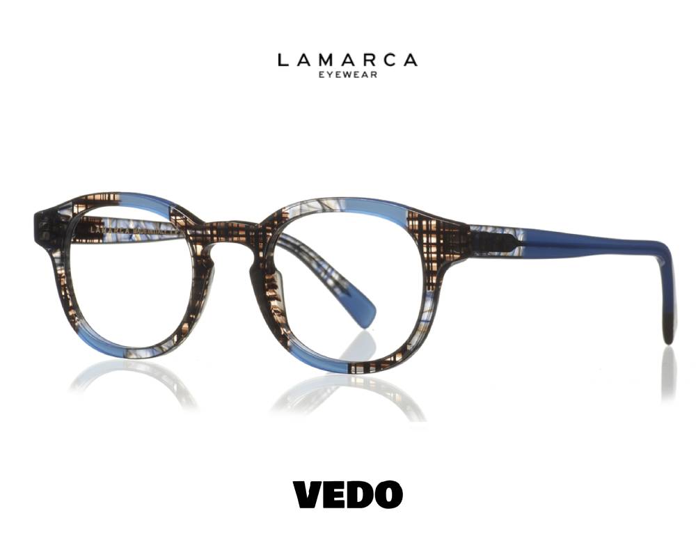 Round square man eyeglasses LAMARCA Mosaico 48 vedosunglasses blue
