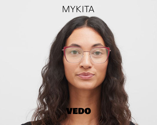 Feminine cat eye eyeglasses MIKYTA Decades VIOLA vedosunglasses.com burgundy rose gold 