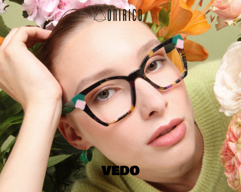 Square cat eye colored eyeglasses ONIRICO ON119 vedosunglasses.com havana green