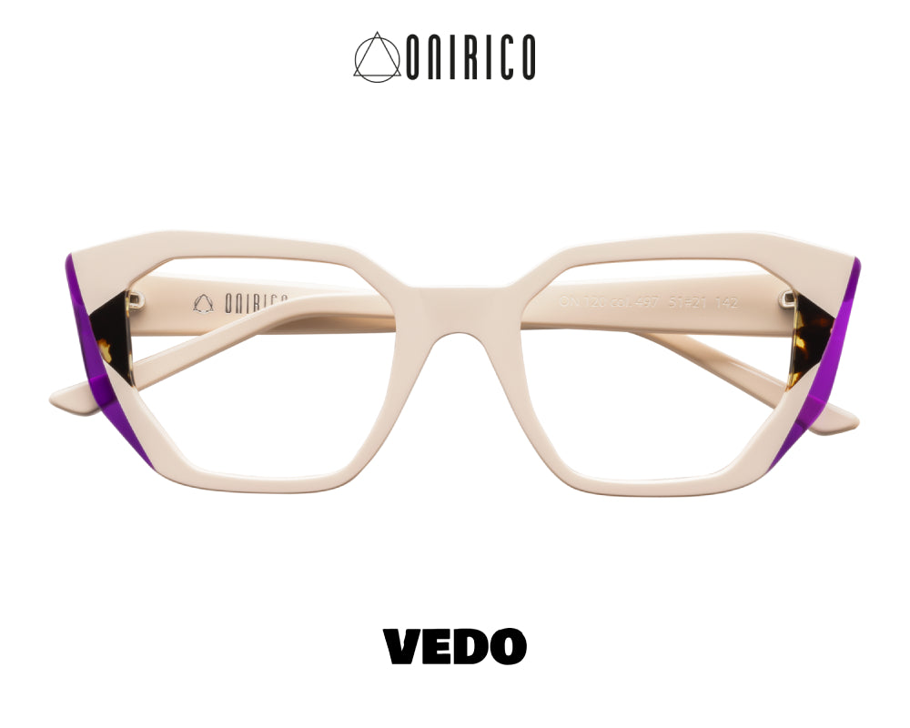 Geometrical woman cat eye eyeglasses ONIRICO ON120 vedosunglasses.com white