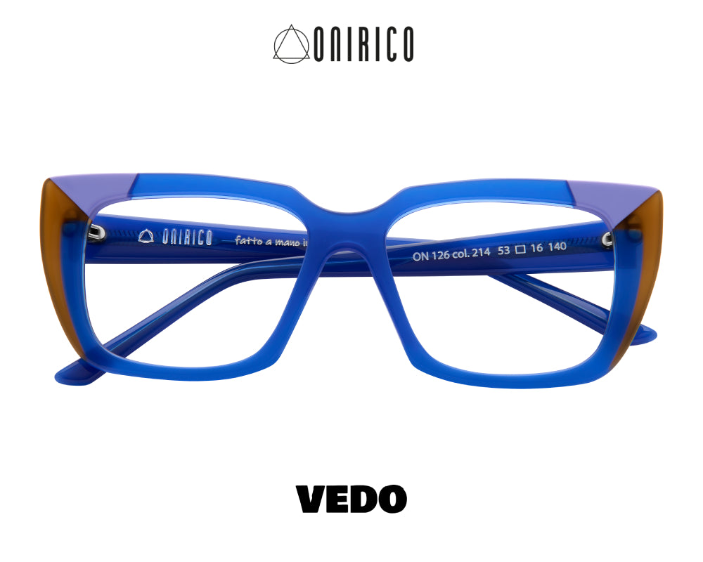 Square oversize multicolor ONIRICO ON126 eyeglasses vedosunglasses.com blue