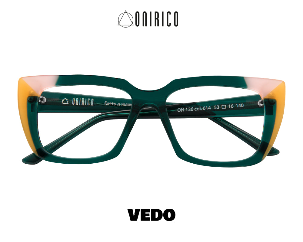 Square oversize multicolor ONIRICO ON126 eyeglasses vedosunglasses.com green