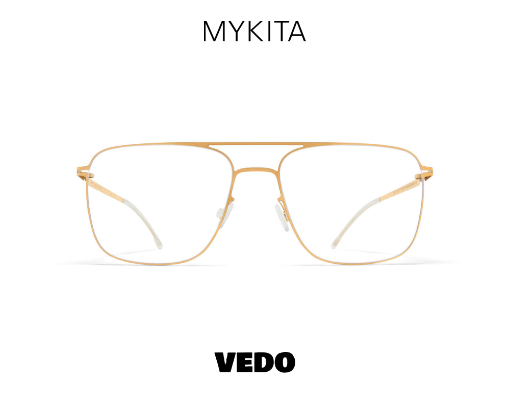 Square aviator eyeglasses MYKITA TOBI vedosunglasses.com gold