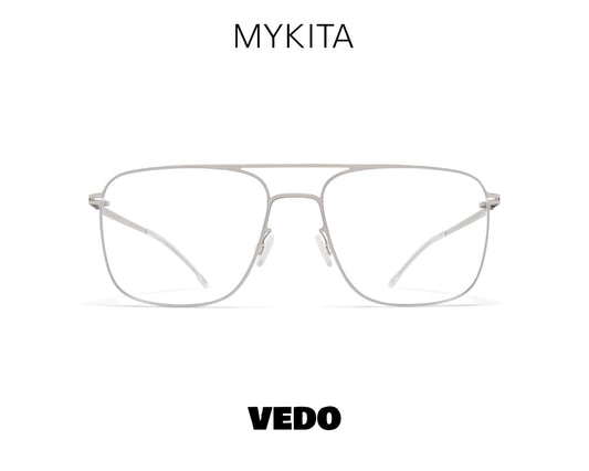 Square aviator eyeglasses MYKITA TOBI vedosunglasses.com silver