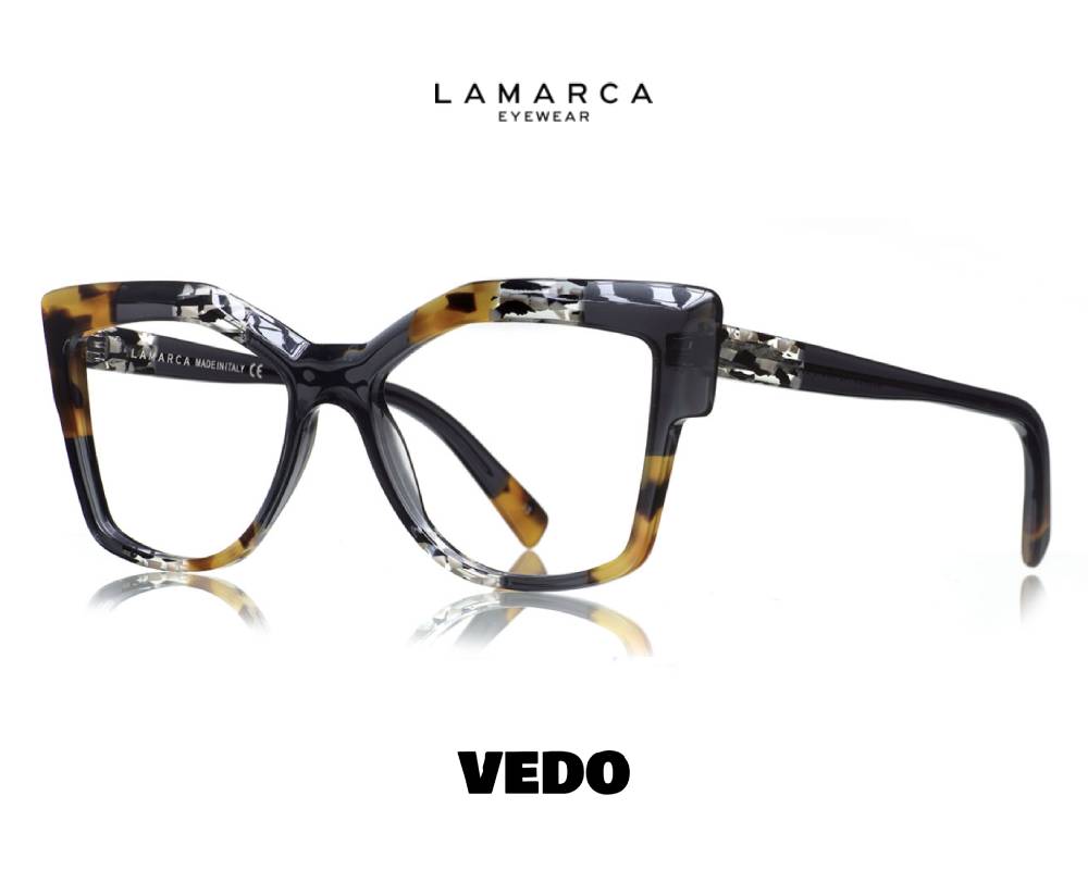 Squared cat eye eyeglasses LAMARCA Mosaico 148 vedosunglasses  black havana