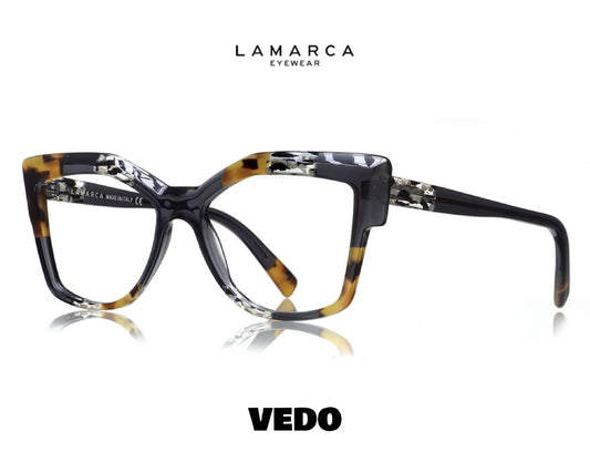 Squared cat eye eyeglasses LAMARCA Mosaico 148 vedosunglasses  black havana