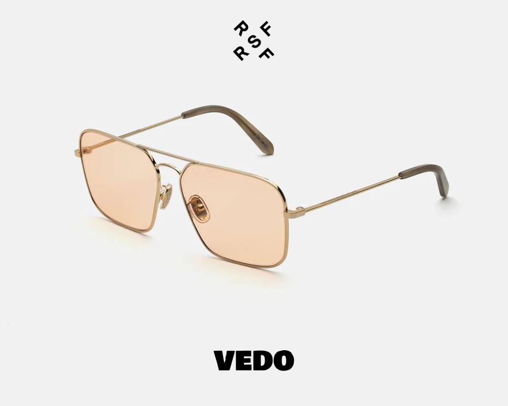 Square metal aviator sunglasses Retrosuperfuture IGGY vedosunglasses gold orange