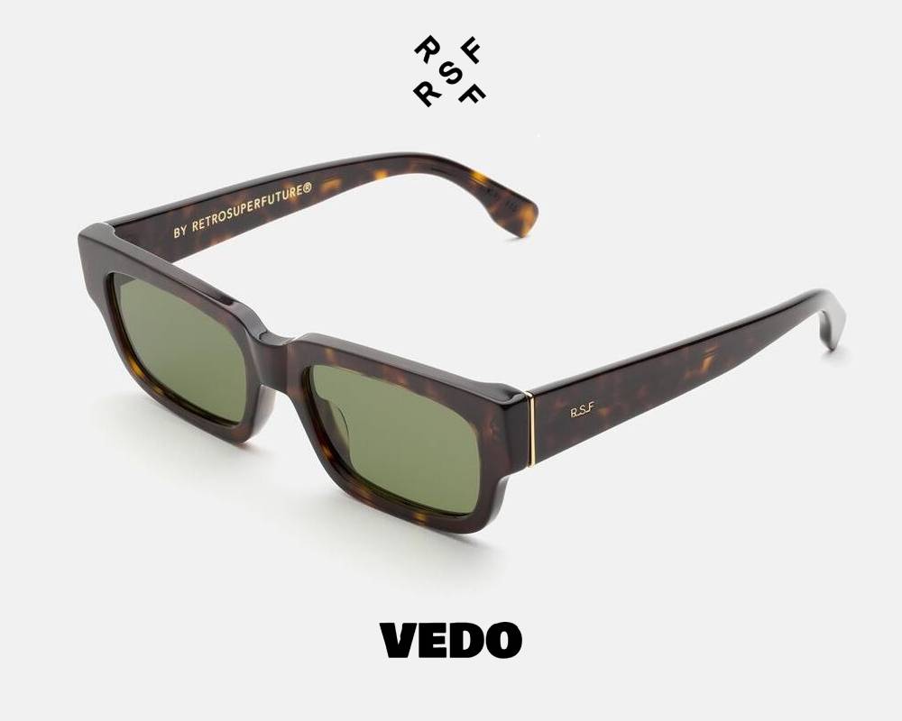 Rectangular vintage shape sunglasses Retrosuperfuture ROMA vedosunglasses brown havana