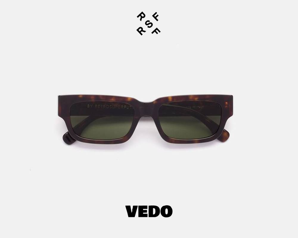 Rectangular vintage shape sunglasses Retrosuperfuture ROMA vedosunglasses havana brown