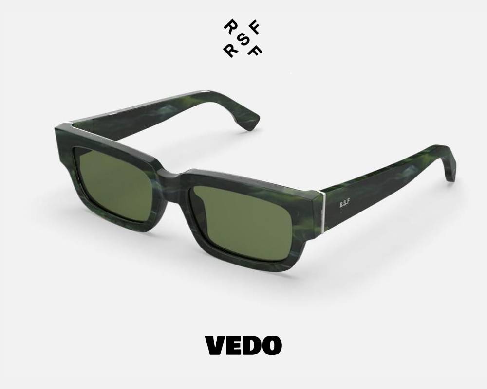 Rectangular vintage shape sunglasses Retrosuperfuture ROMA vedosunglasses green