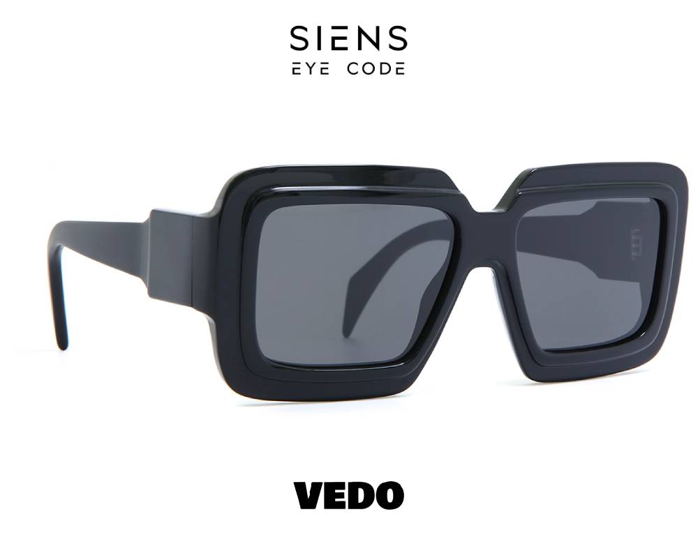 Oversize square sunglasses SINES EYE CODE 086 vedosunglasses.com black