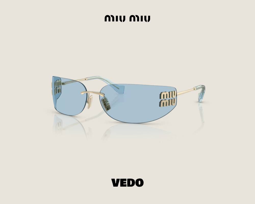 wraparound MIUMIU A51 sunglasses light blue